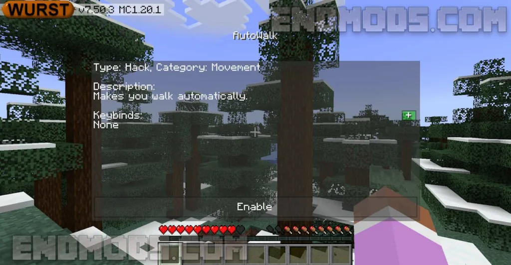 AutoWalk in Minecraft