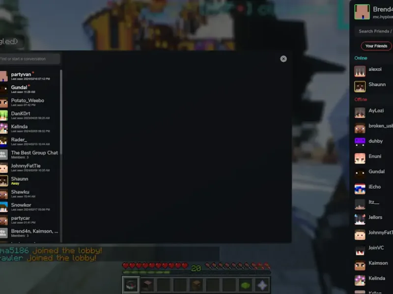 Feather Client Minecraft Friend List