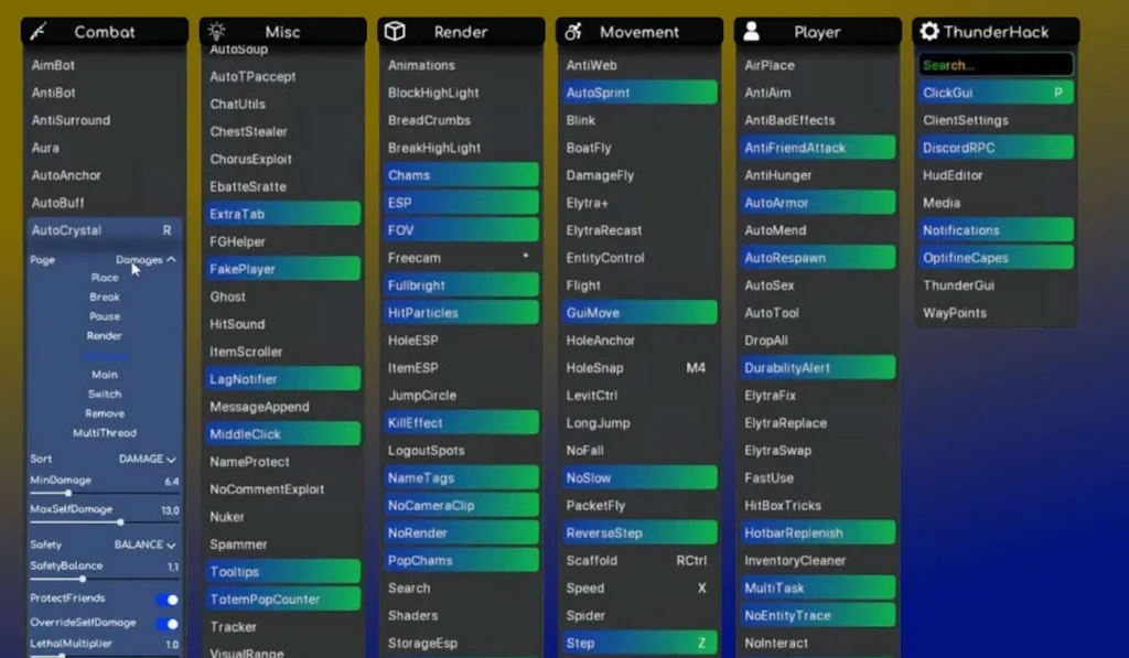 ThunderHack Features